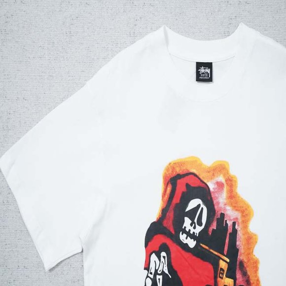 STUSSY Skull Dog T-Shirt - White Short Sleeve - Picture 10 of 16
